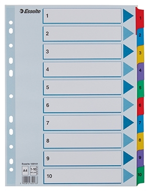 Esselte Registru Mylar carton A4 1-10