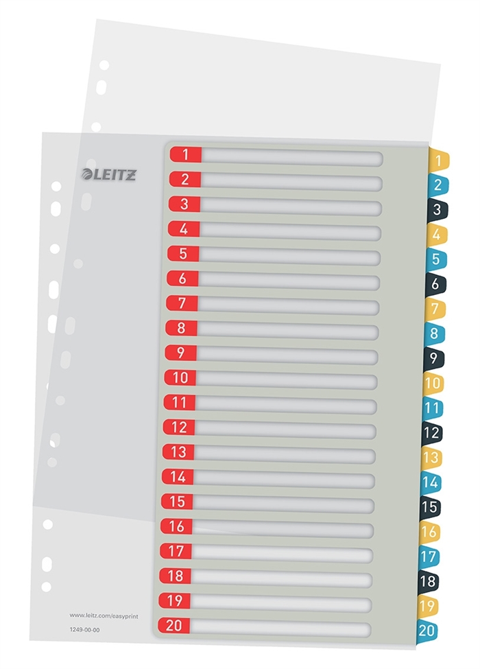 Registru Leitz cu imprimare PP A4+ 1-20 Culori Cosy