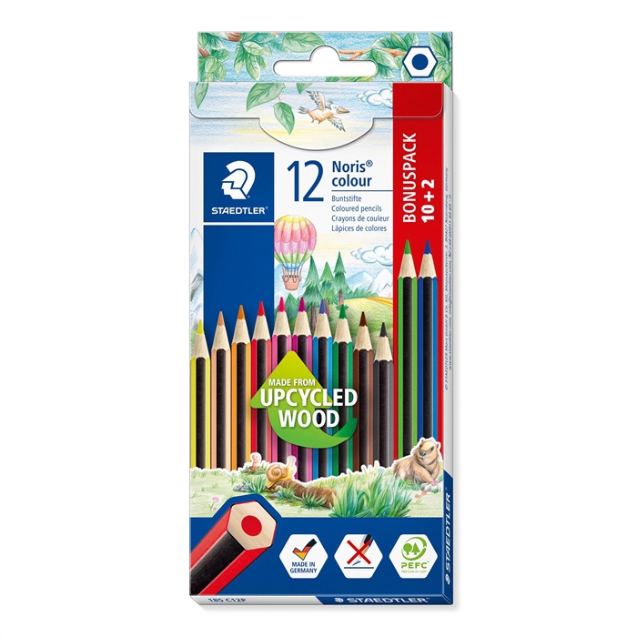 Staedtler Creioane Colorate Noris Lemn Reciclat (10+2)