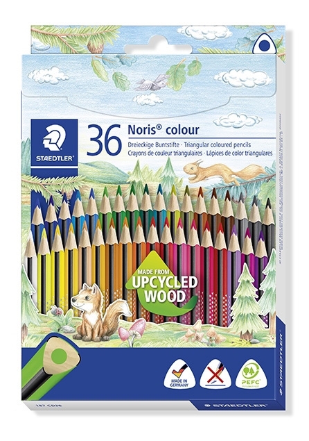 Creion colorat Staedtler Noris din Lemn Reciclat triunghiular (36)