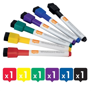 Nobo WB Marker mini vârf rotund 2mm diverse culori (6)