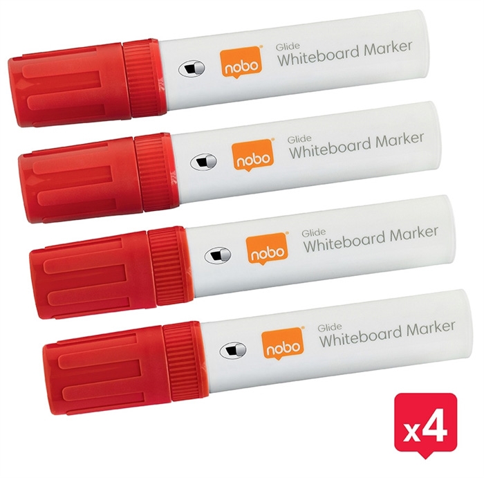 Marker Nobo WB Glide Jumbo cu vârf oblic 10mm roșu (4)