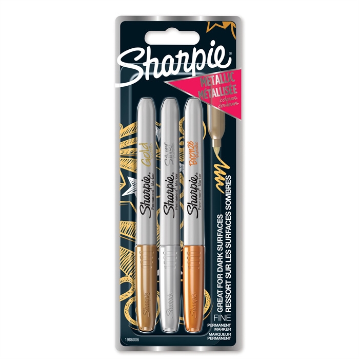 Marker Sharpie Metalic 1,4mm set Aur/Argint/Bronz (3)