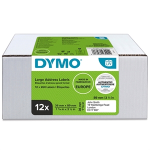 Dymo LabelWriter etichete de adrese standard 36 mm x 89 mm, pachet de 12 bucăți