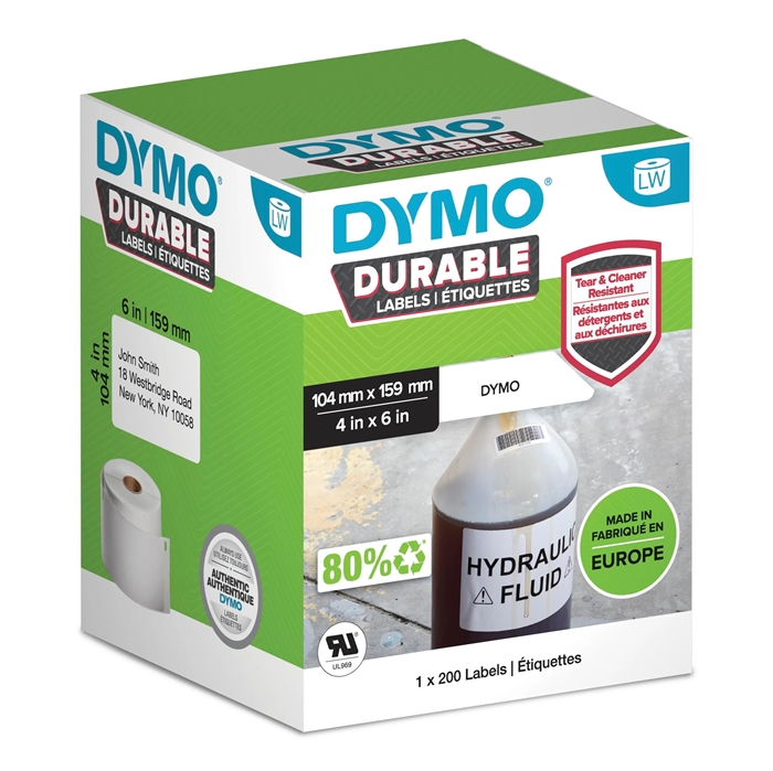 Etichetă de expediere Dymo LabelWriter Durable extra-largă 104 mm x 159 mm buc.