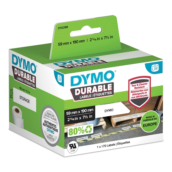 Dymo LabelWriter etichetă durabilă pentru rafturi mari 59 mm x 190 mm stk.