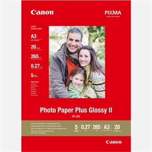 Canon PP-201 Photo Paper Plus II 265g/m² - A3, 20 coli