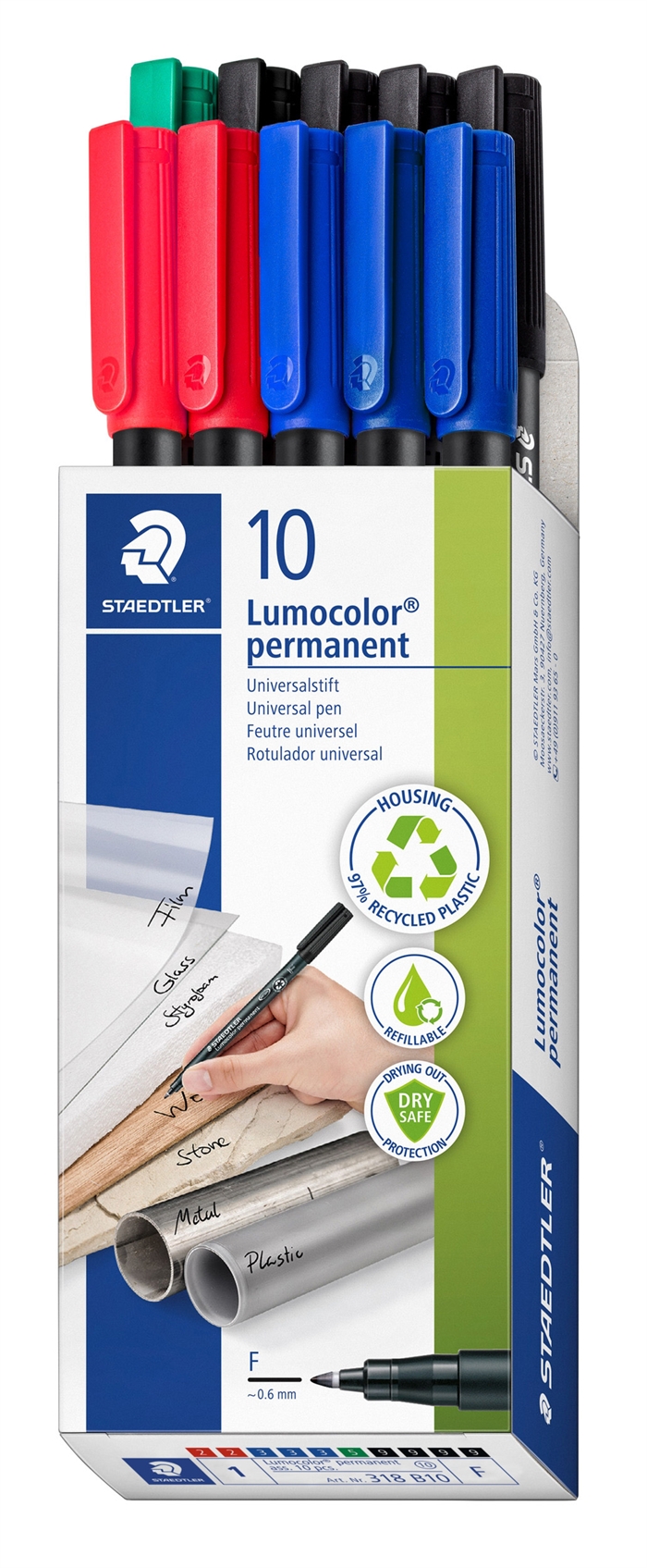 Staedtler Marker Lumocolor Permanent 0,6mm ass (10)