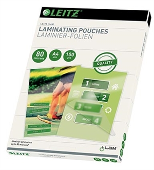 Leitz Plicuri de Laminare lucioase 80my A4 (100)