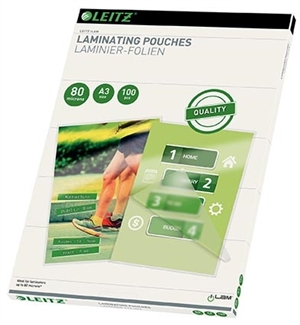 Leitz Foliu de Laminare Lucios 80my A3 (100)