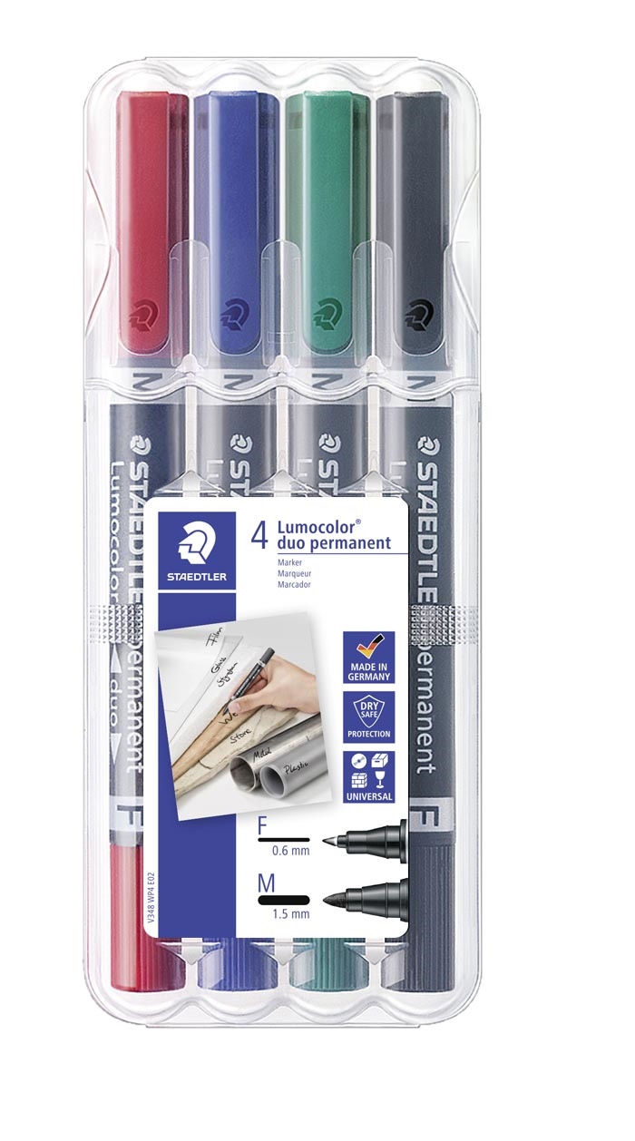 Marker Staedtler Lumocolor Duo Permanent 0,6-1,5mm ass (4)