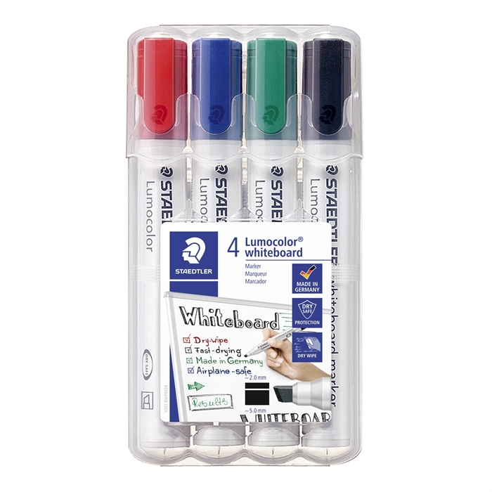 Marker Staedtler WB Lumocolor înclinat 2-5mm, asortat (4)