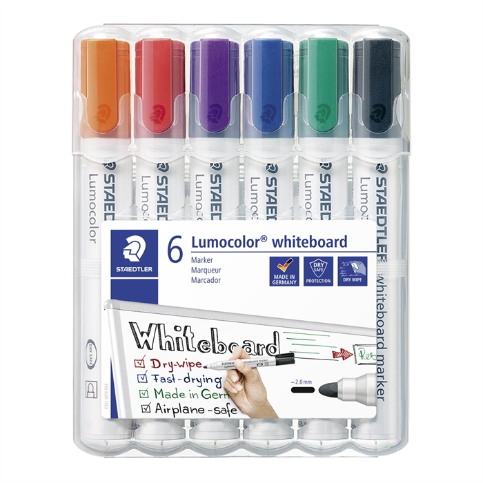 Staedtler Marker WB Lumocolor vârf rotund 2mm set asortat (6)