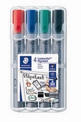 Marker Staedtler Lumocolor flipchart vârf oblic 2-5mm asortat (4)