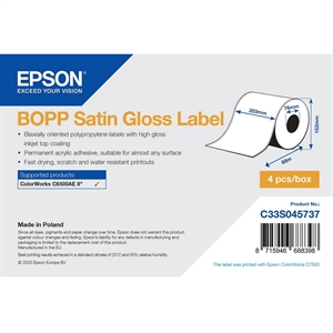 Epson BOPP Satin Gloss Label - Rulou Continu: 203mm x 68m