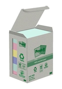 3M Note Post-it 38 x 51 mm, culori asortate reciclate - pachet de 6