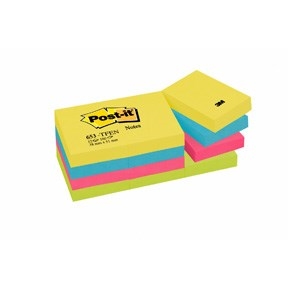 3M Note Post-it 38 x 51 mm, Energetic - pachet de 12