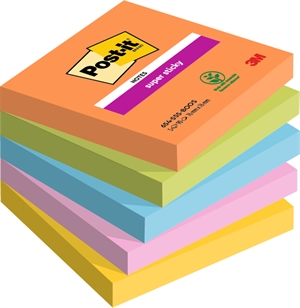 3M Post-it Notes super adezive Boost 76 x 76 mm, - 90 file - pachet de 5