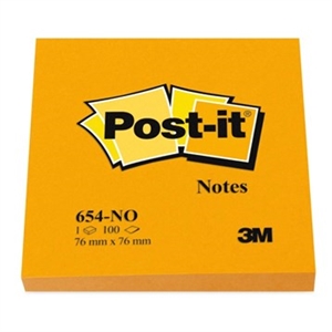 Notițe adezive 3M Post-it 76 x 76 mm, portocalii