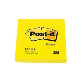 3M Note Post-it 76 x 76 mm, neon galben