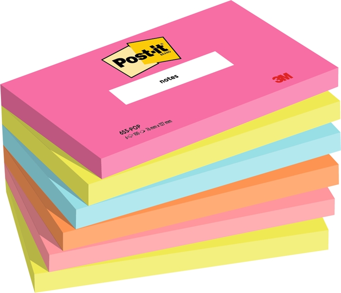 3M Post-it Poptimistic 76 x 127 mm, 100 foi - 6 seturi