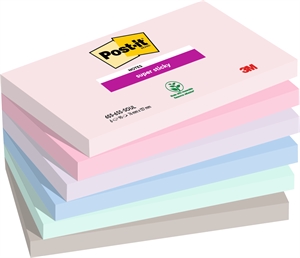 Note adezive super lipicioase 3M Post-it Soulful 76 x 127 mm, - 90 foi - pachet de 6