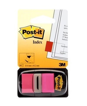 3M Post-it Indexfaner 25,4 x 43,2 mm, roz neon