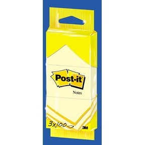 3M Post-it Notes 38 x 51 mm, galben - pachet de 3