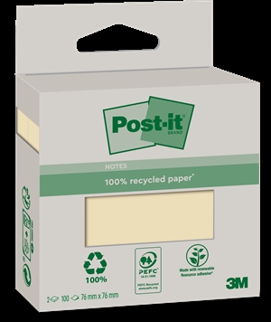 3M Post-it Canary Yellow 76 x 76 mm, Reciclabil