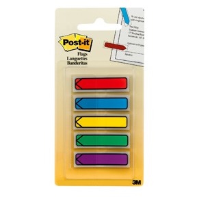 3M Post-it Indexfaner 11,9 x 43,1 mm, "săgeată" culori asortate - pachet de 5