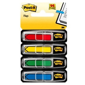 3M Post-it Indexfaner 11,9 x 43,1 mm, "pil" culori asortate - set de 4