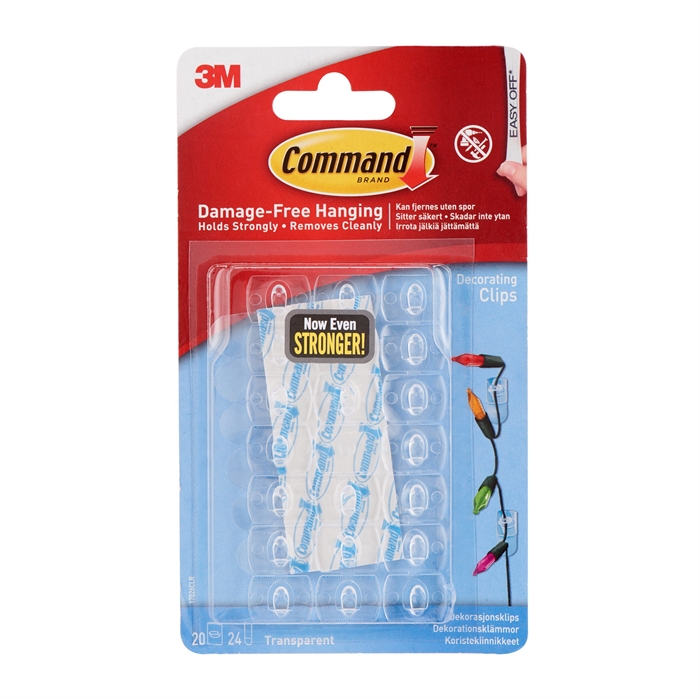 3M Command cleme decorative transparente cu benzi transparente