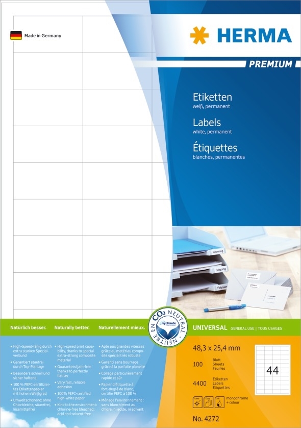 Etichete HERMA Premium A4 100 48,3 x 25,4 mm, 4400 buc.