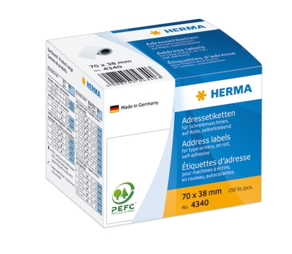 HERMA etichete pe rolă adresă 70 x 38 mm, 250 buc.