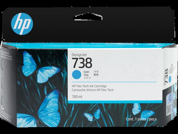 Cartuș de cerneală HP 738 Cyan pentru DesignJet, 130 ml