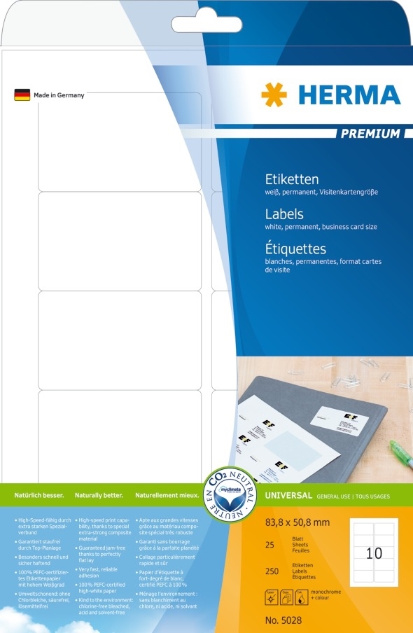 HERMA etichete Premium 83,8 x 50,8 mm, 250 buc.