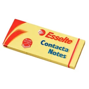 Esselte Contacta Notes 50x40 mm, galben - pachet de 3