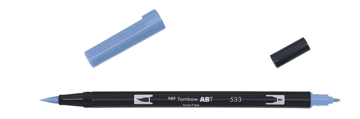 Marker Tombow ABT Dual Brush 533 albastru păun