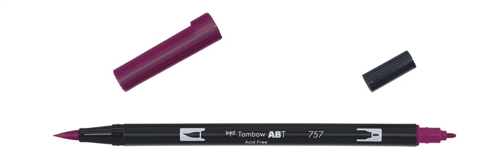 Marker Tombow ABT Dual Brush 757 roșu port