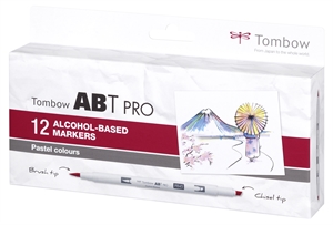 Marker Tombow cu alcool ABT PRO Dual Brush 12P-2 Pastel (12)