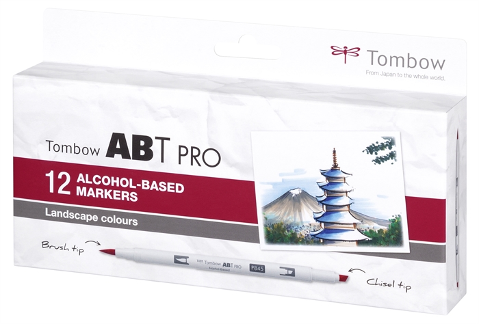 Marker Tombow alcool ABT PRO Dual Brush 12P-4 Landscape (12)