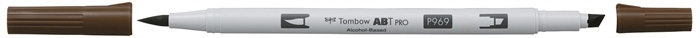 Marker Tombow cu alcool ABT PRO Dual Brush 969 ciocolată