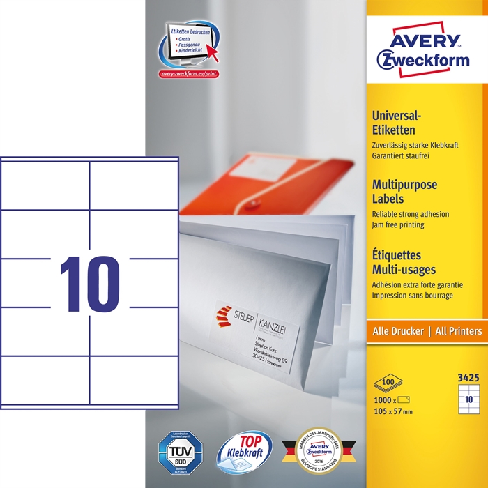 Etichete universale Avery ILC 105 x 57 mm, 1000 buc.