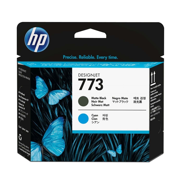 HP 773 matte black & cyan printhead