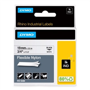 Bandă Rhino 19mm x 3,5m nylon flexibil negru/alb