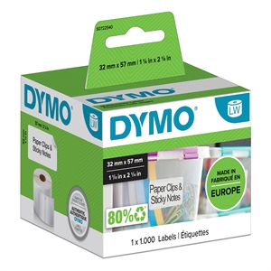 Etichetă Dymo Multi 32 x 57 mm albă detașabilă, 1000 buc.