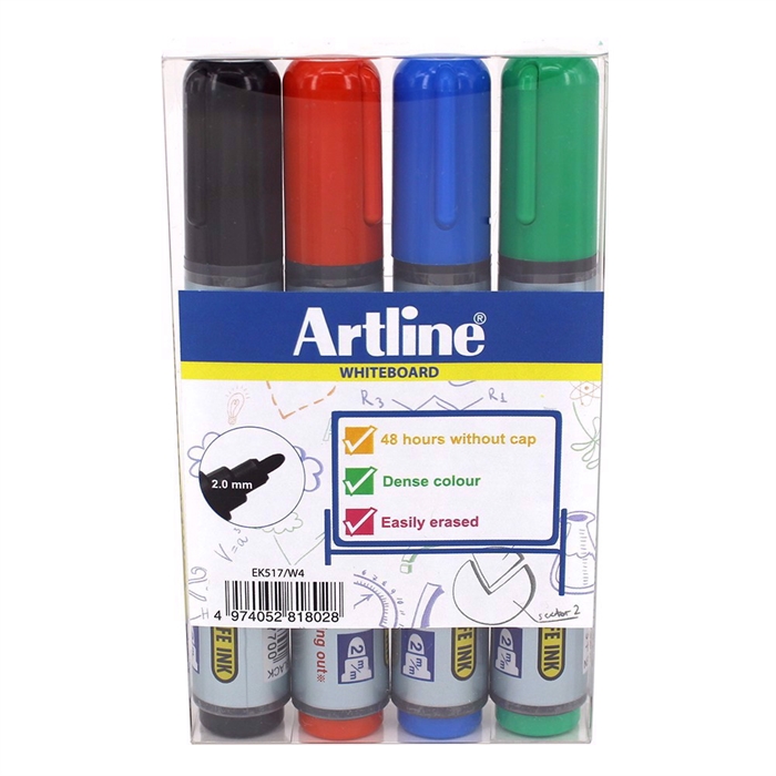 Marker Artline pentru tablă albă 517 set de 4