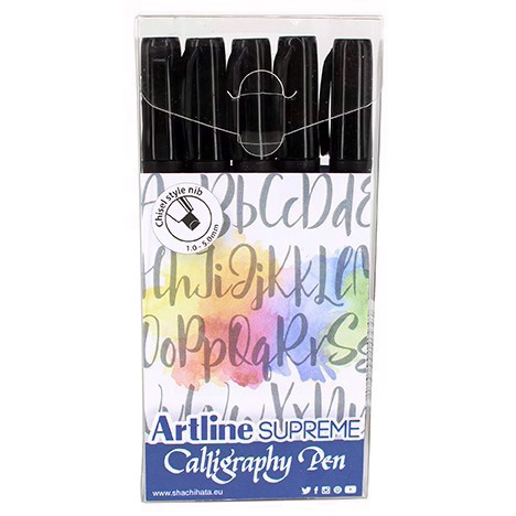 Pixul Artline Supreme pentru Caligrafie 5 - set negru