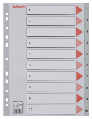 Esselte Registru PP A4 1-10 gri