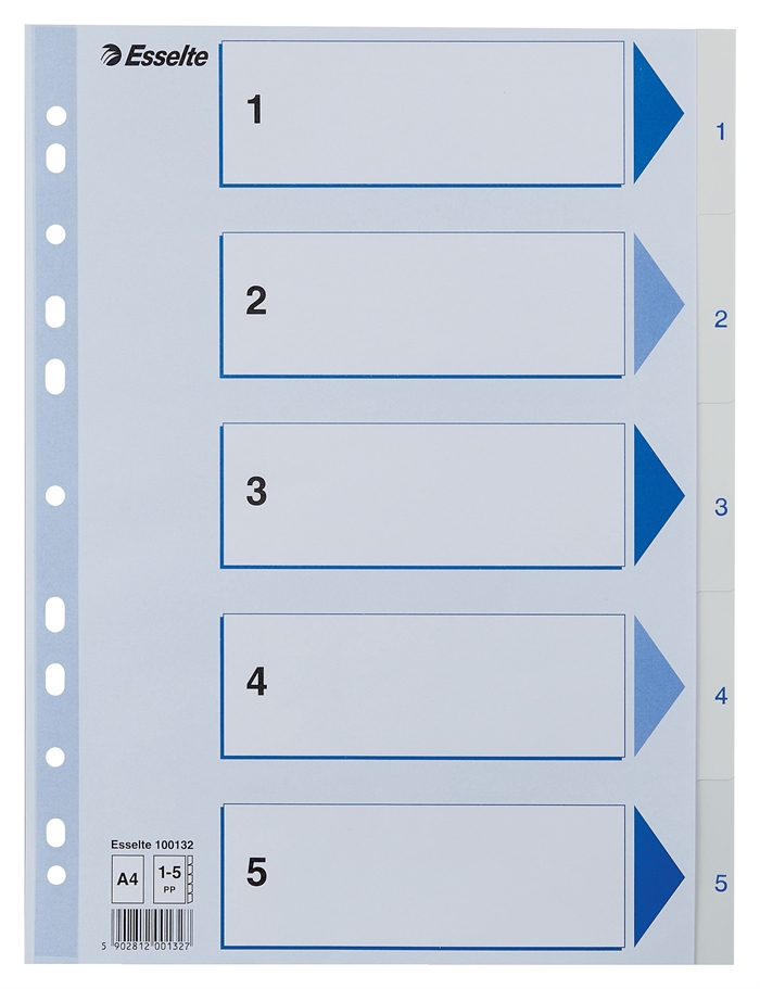 Esselte Registru PP A4 1-5 alb